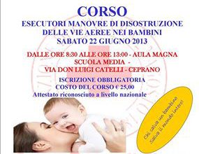 Corso disostruttore vie respiratorie bambini